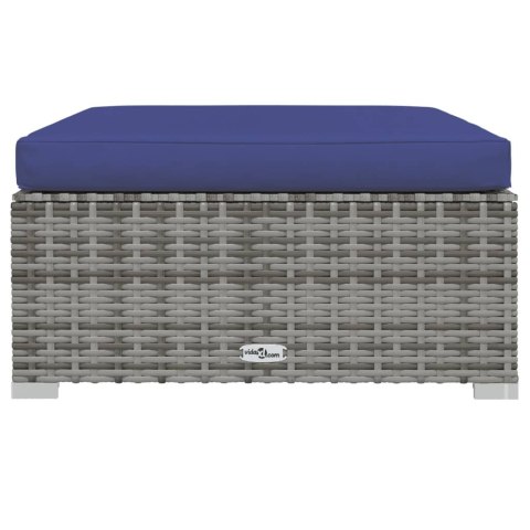 PODNÓŻEK OGRODOWY Z PODUSZKĄ SZARY 70X70X30CM POLIRATTAN