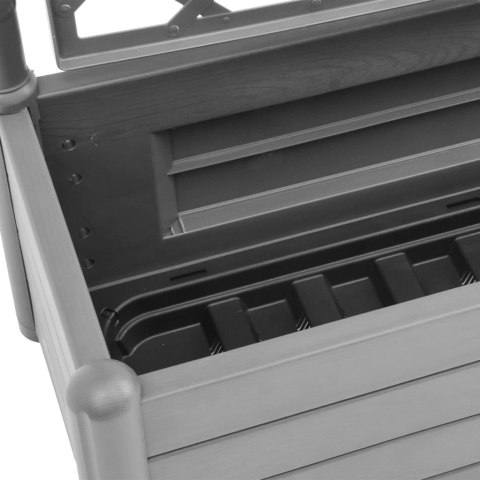 SKRZYNIA NA ROŚLINY Z TREJAŻEM 100X43X142CM SZARA