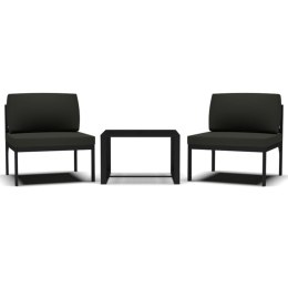 3-CZ. ZESTAW WYPOCZYNKOWY Z PODUSZKAMI ALUMINIUM ANTRACYTOWY