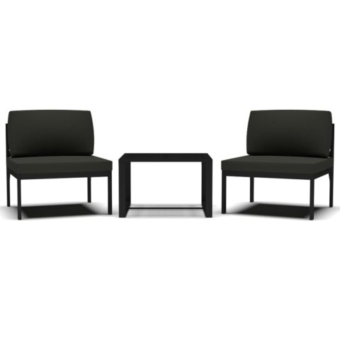 3-CZ. ZESTAW WYPOCZYNKOWY Z PODUSZKAMI ALUMINIUM ANTRACYTOWY