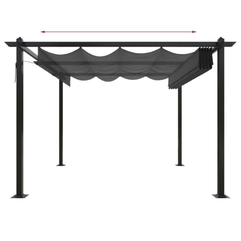 ALTANA OGRODOWA ZE ZWIJANYM DACHEM 3X3M ANTRACYTOWA