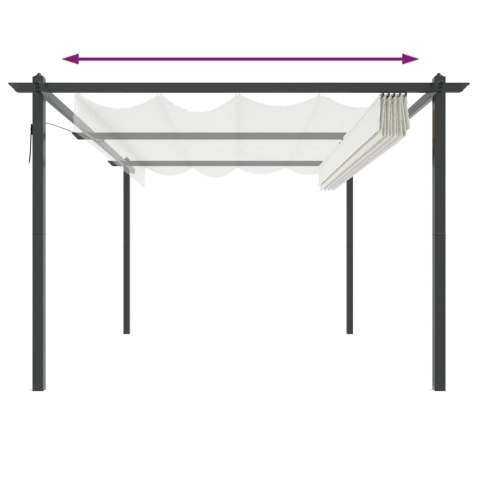 ALTANA OGRODOWA ZE ZWIJANYM DACHEM 4X3M KREMOWA