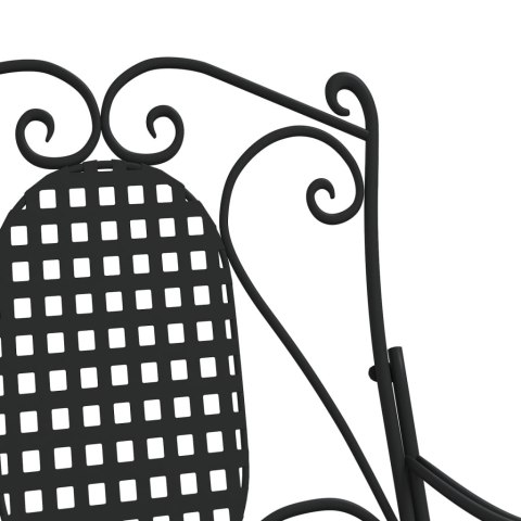 ŁAWKA NA BIEGUNACH 84CM CZARNA STALOWA