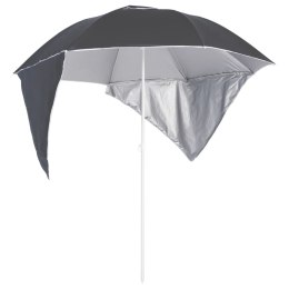 PARASOL PLAŻOWY ZE ŚCIANKAMI BOCZNYMI ANTRACYTOWY 215CM