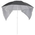 PARASOL PLAŻOWY ZE ŚCIANKAMI BOCZNYMI ANTRACYTOWY 215CM