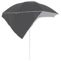 PARASOL PLAŻOWY ZE ŚCIANKAMI BOCZNYMI ANTRACYTOWY 215CM