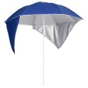 PARASOL PLAŻOWY ZE ŚCIANKAMI BOCZNYMI NIEBIESKI 215CM