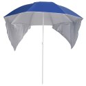 PARASOL PLAŻOWY ZE ŚCIANKAMI BOCZNYMI NIEBIESKI 215CM