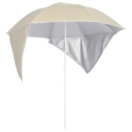 PARASOL PLAŻOWY ZE ŚCIANKAMI BOCZNYMI PIASKOWY 215CM
