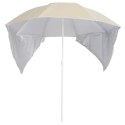 PARASOL PLAŻOWY ZE ŚCIANKAMI BOCZNYMI PIASKOWY 215CM
