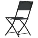 SKŁADANE KRZESŁA OGRODOWE 4SZT CZARNE STAL I TEXTILENE