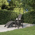 STOLIK OGRODOWY ADIRONDACK ANTRACYTOWY 38X38X46CM HDPE