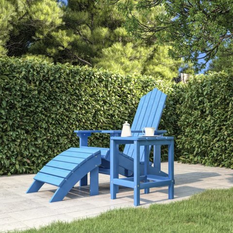 STOLIK OGRODOWY ADIRONDACK MORSKI BŁĘKIT 38X38X46CM HDPE