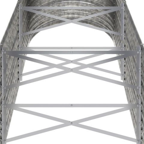 DONICA OGRODOWA ZE STALI 224X80X68CM SREBRNA