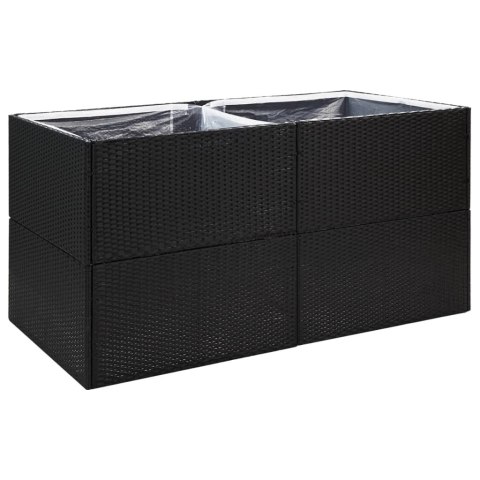DONICA OGRODOWA CZARNA 157X80X80CM RATTAN PE