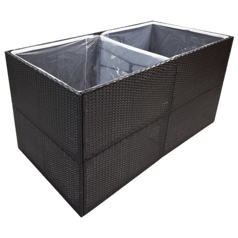DONICA OGRODOWA CZARNA 157X80X80CM RATTAN PE