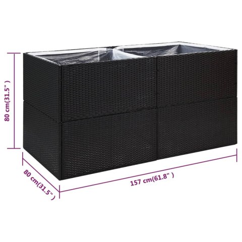 DONICA OGRODOWA CZARNA 157X80X80CM RATTAN PE