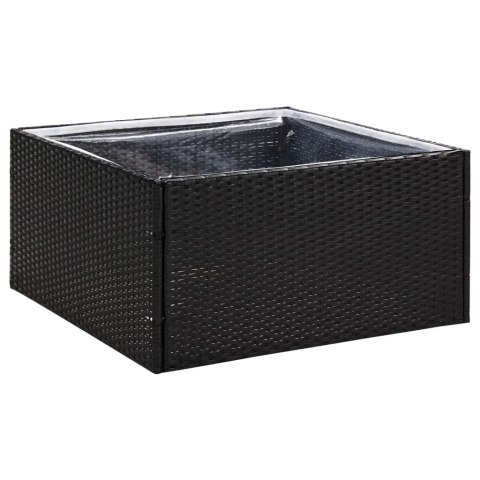 DONICA OGRODOWA CZARNA 80X80X40CM RATTAN PE