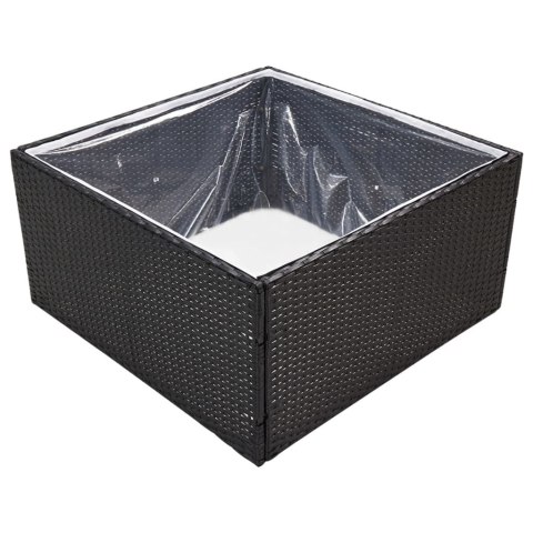 DONICA OGRODOWA CZARNA 80X80X40CM RATTAN PE