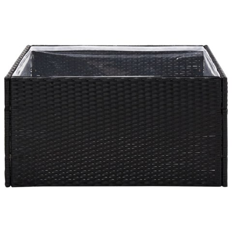 DONICA OGRODOWA CZARNA 80X80X40CM RATTAN PE