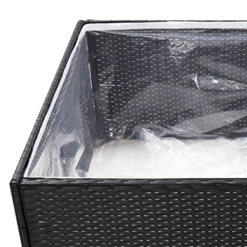 DONICA OGRODOWA CZARNA 80X80X40CM RATTAN PE