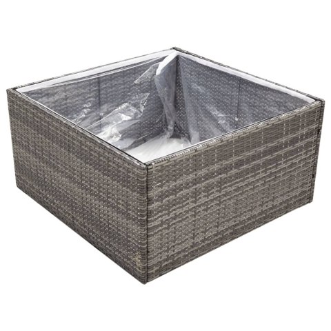 DONICA OGRODOWA SZARA 80X80X40CM RATTAN PE