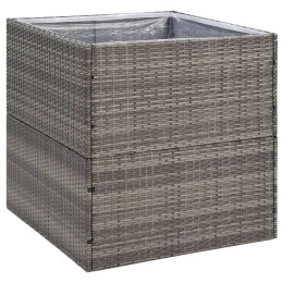 DONICA OGRODOWA SZARA 80X80X80CM RATTAN PE