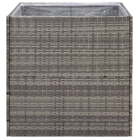 DONICA OGRODOWA SZARA 80X80X80CM RATTAN PE