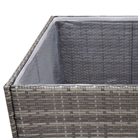 DONICA OGRODOWA SZARA 80X80X80CM RATTAN PE