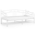 SOFA Z WYSUWANĄ RAMĄ ŁÓŻKA BIAŁA METALOWA 90X200CM