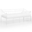 SOFA Z WYSUWANĄ RAMĄ ŁÓŻKA BIAŁA METALOWA 90X200CM