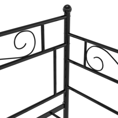 SOFA Z WYSUWANĄ RAMĄ ŁÓŻKA CZARNA METALOWA 90X200CM