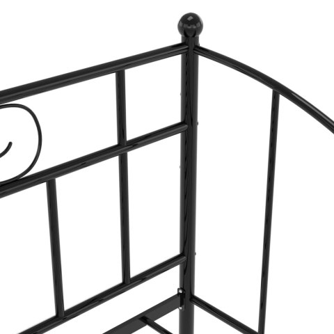 SOFA Z WYSUWANĄ RAMĄ ŁÓŻKA CZARNA METALOWA 90X200CM