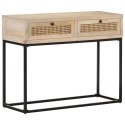 STOLIK KONSOLOWY 100X35X76CM LITE DREWNO MANGO I TRZCINA