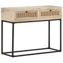 STOLIK KONSOLOWY 100X35X76CM LITE DREWNO MANGO I TRZCINA