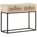 STOLIK KONSOLOWY 100X35X76CM LITE DREWNO MANGO I TRZCINA