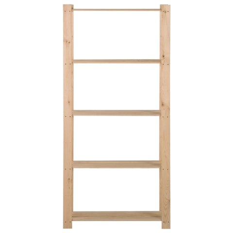 REGAŁ Z 5 PÓŁKAMI 80X28,5X170CM DREWNO SOSNOWE