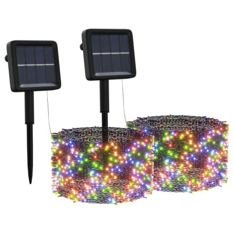 SOLARNE LAMPKI DEKORACYJNE 2 SZT. 2X200 LED KOLOROWE