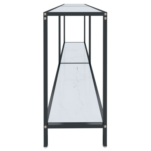 STOLIK KONSOLOWY BIAŁY 180X35X75,5CM SZKŁO HARTOWANE
