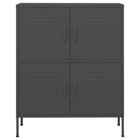 SZAFKA ANTRACYTOWA 80X35X101,5CM STALOWA