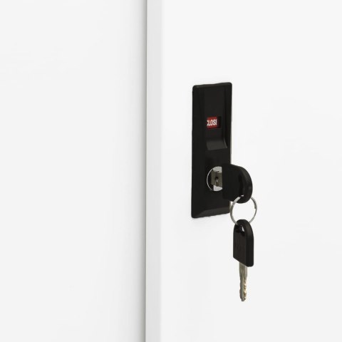 SZAFKA BIUROWA Z PRZESUWNYMI DRZWIAMI BIAŁA 90X40X90CM