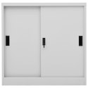 SZAFKA BIUROWA Z PRZESUWNYMI DRZWIAMI JASNOSZARA 90X40X90CM