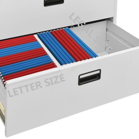 SZAFKA KARTOTEKOWA JASNOSZARA 90X46X164CM STALOWA