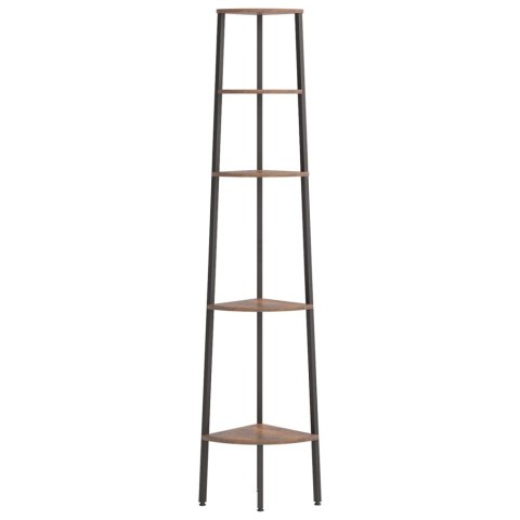 REGAŁ NAROŻNY 5 PÓŁEK CIEMNOBRĄZOWO-CZARNY 45,5X31,5X180CM