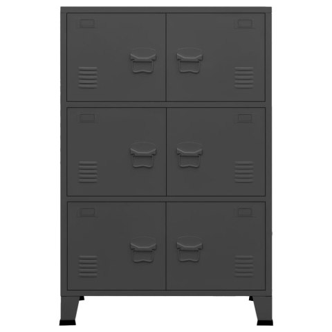INDUSTRIALNA SZAFKA KARTOTEKOWA ANTRACYT 75X40X115CM METAL