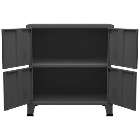 INDUSTRIALNA SZAFKA KARTOTEKOWA ANTRACYT 75X40X80CM STALOWA