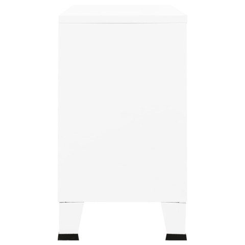 SZAFKA INDUSTRIALNA BIAŁA 105X35X62CM METAL I SZKŁO