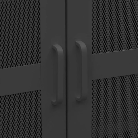 SZAFKA W STYLU INDUSTRIALNYM CZARNA 70X40X115CM METALOWA