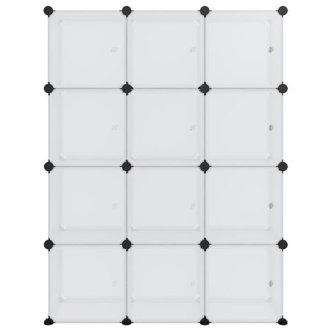 REGAŁ KOSTKOWY Z 12 PRZEGRODAMI Z DRZWICZKAMI PRZEZROCZYSTY PP