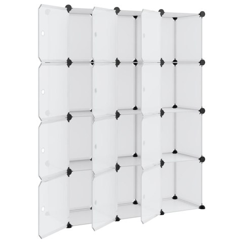 REGAŁ KOSTKOWY Z 12 PRZEGRODAMI Z DRZWICZKAMI PRZEZROCZYSTY PP